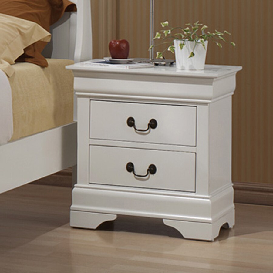 Coaster Fine Furniture Louis Philippe White Nightstand at