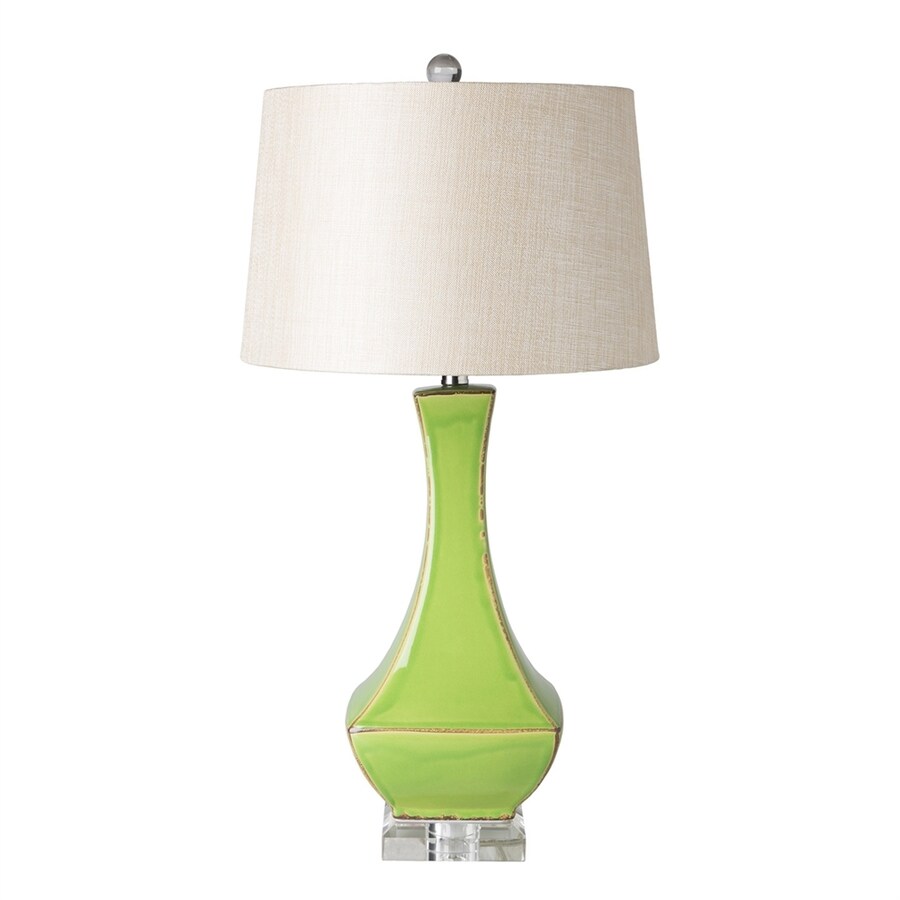 Surya Belhaven 30.5in Green Electrical Outlet Table Lamp with Fabric