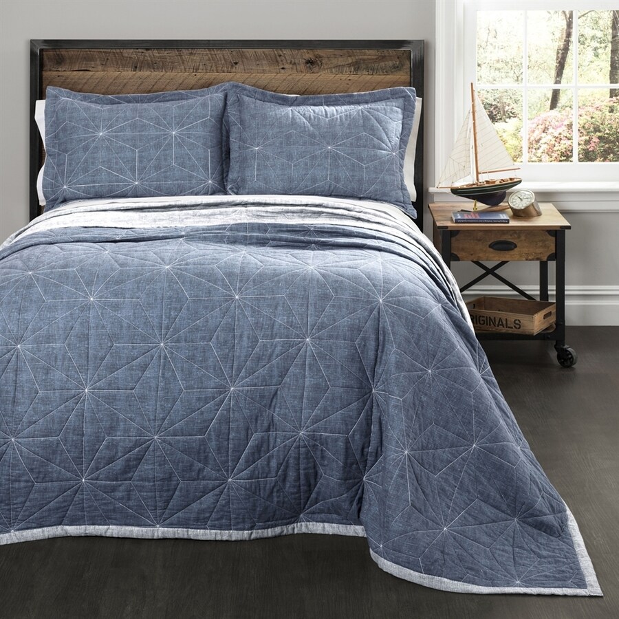 Lush Decor Aiden 3Piece Denim Full/Queen Quilt Set at