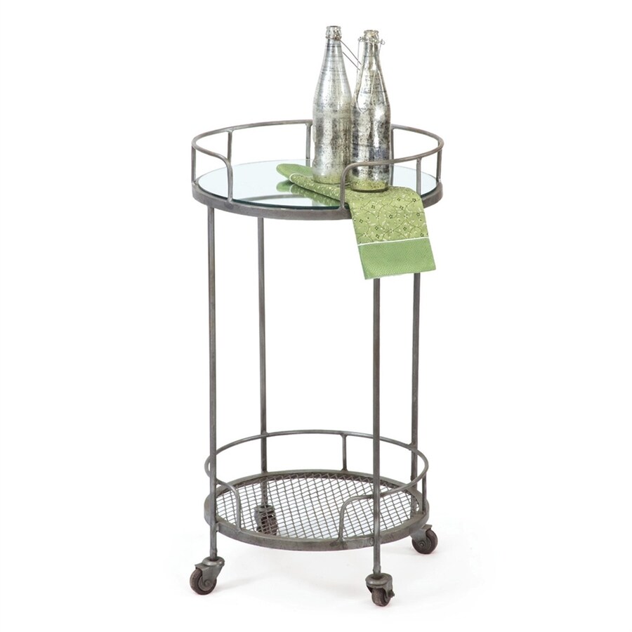 GO Home Hip Vintage Gray Round Kitchen Cart at