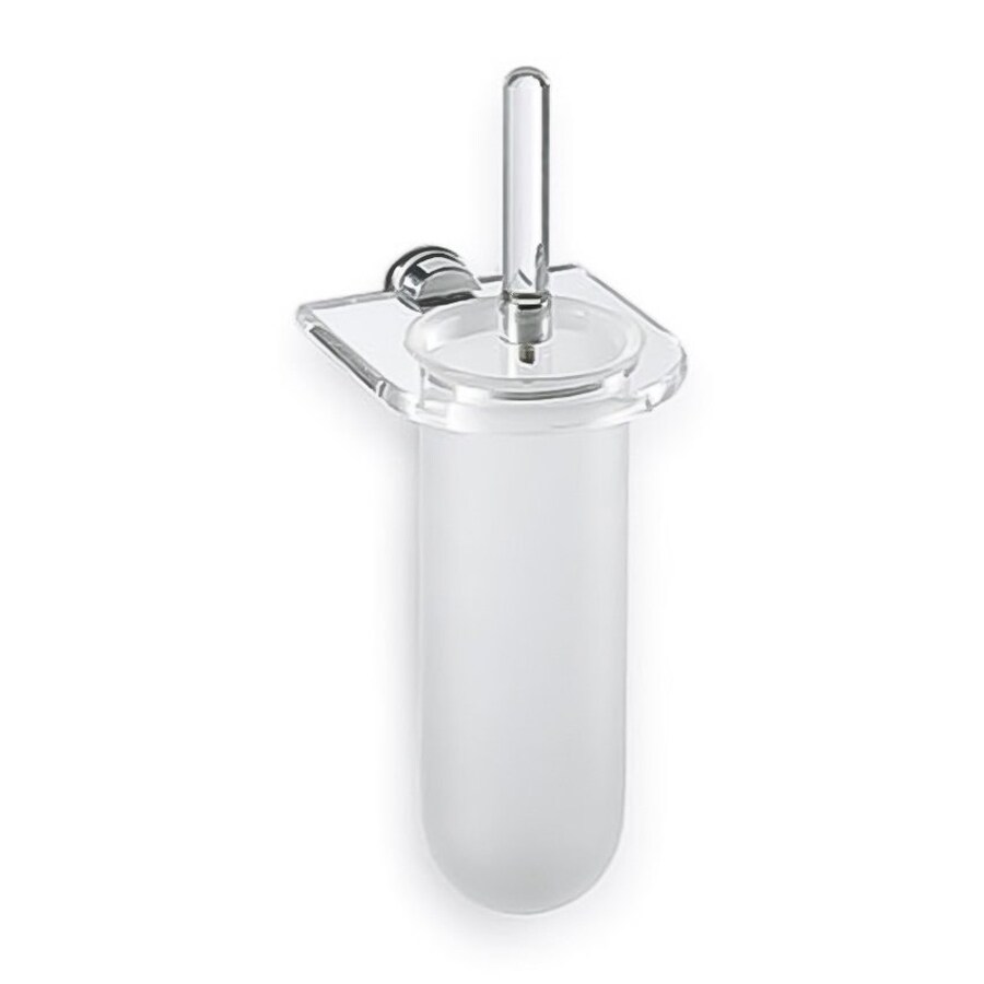 Nameeks Giglio Clear/Frosted Plastic Toilet Brush Holder in the Toilet