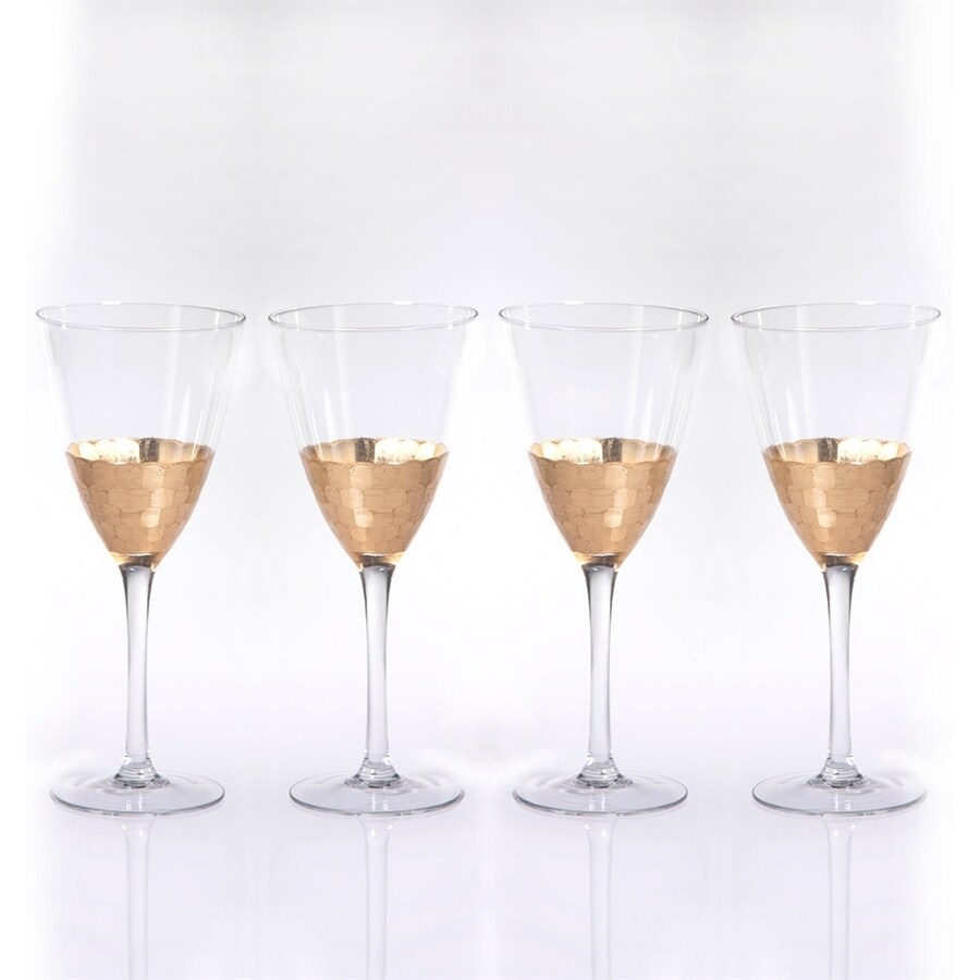 Zodax Vitorrio 4Pack Gold Glass Wine Glasses at