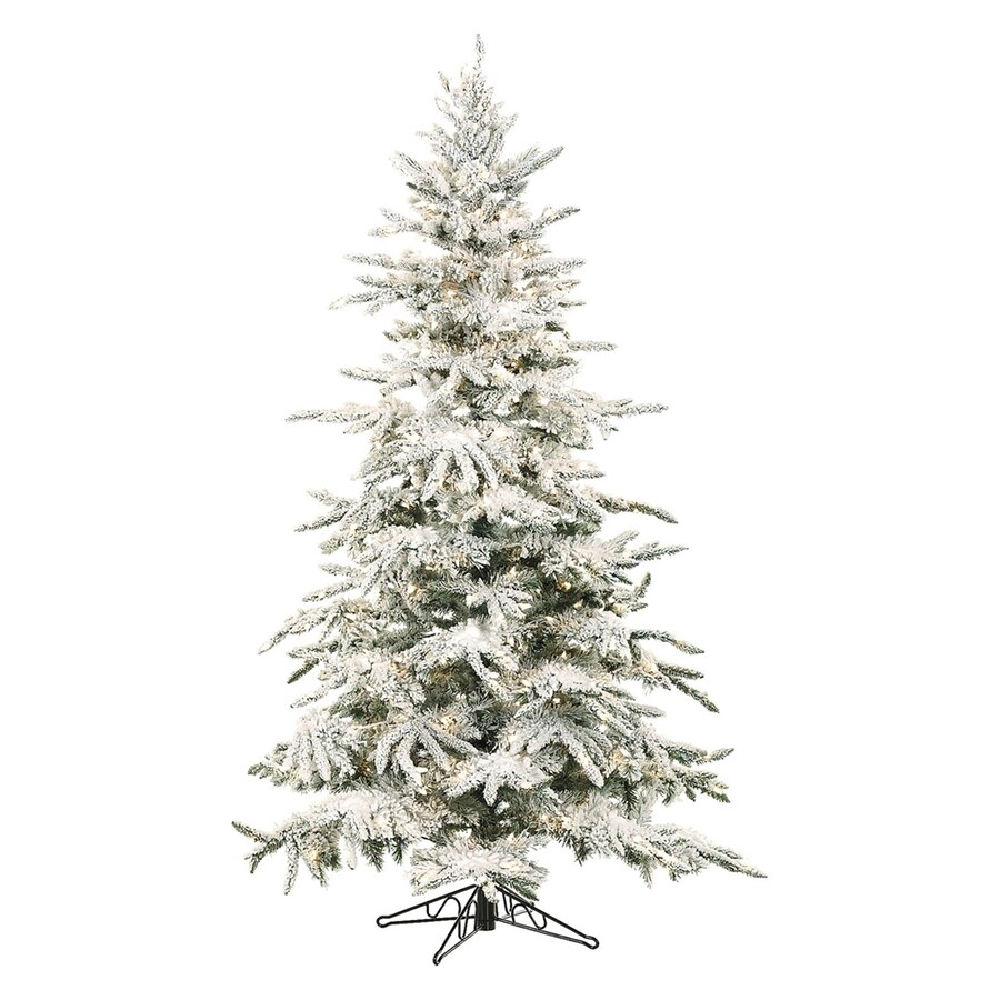 Pre Lit Christmas Trees 9ft Fraser Hill Farm 9ft PreLit Mountain Pine Full Flocked RightsideUp