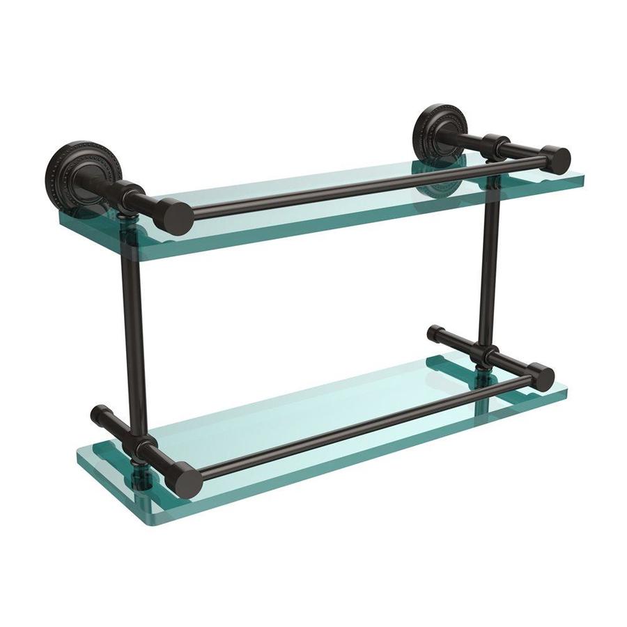 Allied Brass Dottingham Oil Rubbed Bronze Glass Bathroom Shelf at