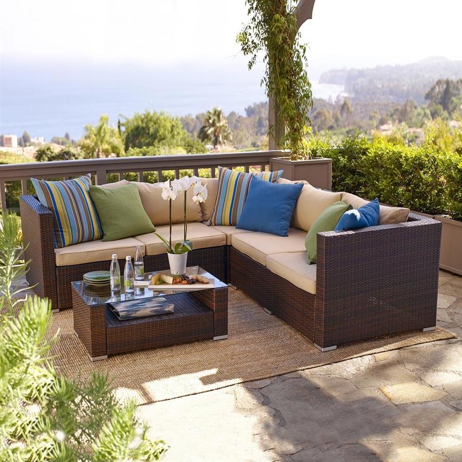 ThyHom Nicollo 4Piece Frame Patio Conversation Set with Beige