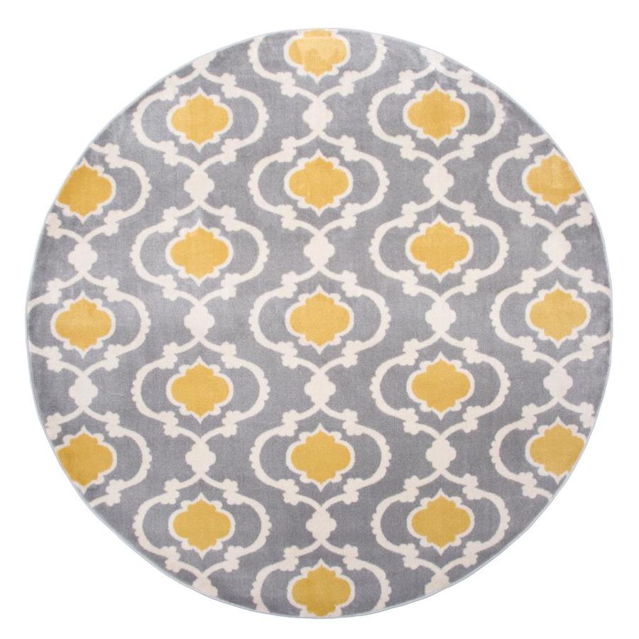 World Rug Gallery Princeton 6 x 9 Gray/Yellow Indoor Trellis Moroccan