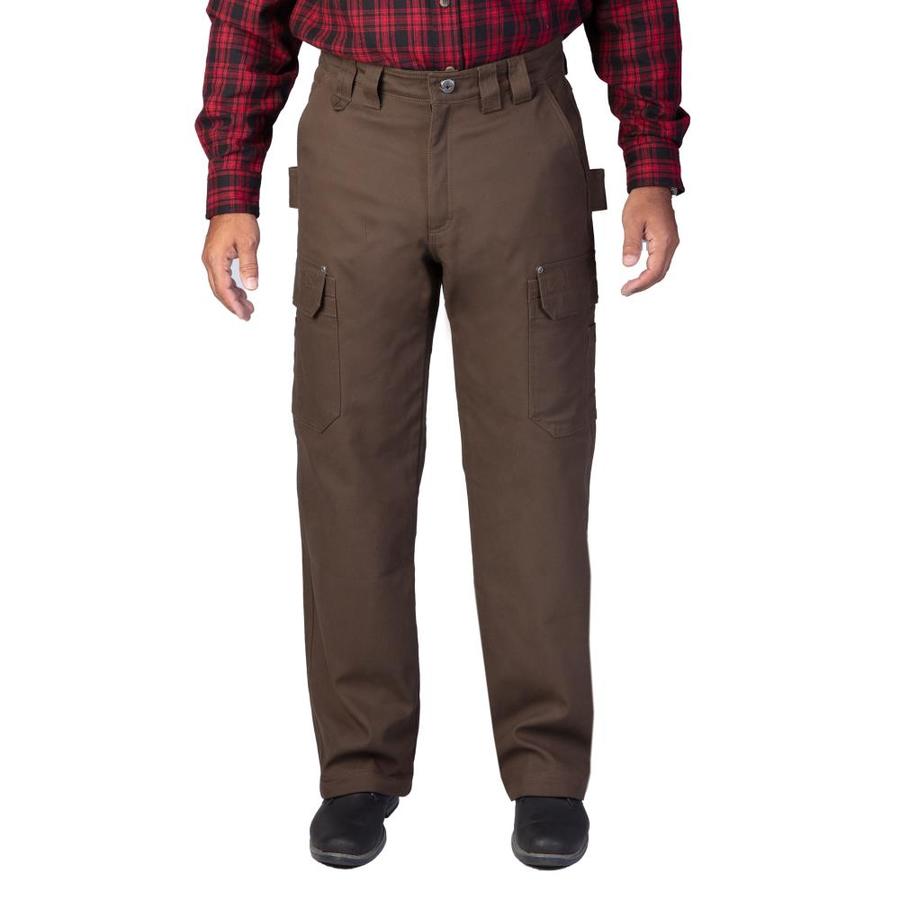 Smith's Workwear Bark Brown Canvas Cargo Work Pants (36 x 30) in the Work Pants department at