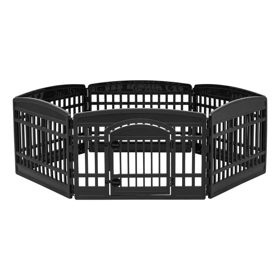 IRIS Freestanding Expandable Black Plastic Pet Gate in the Pet Gates