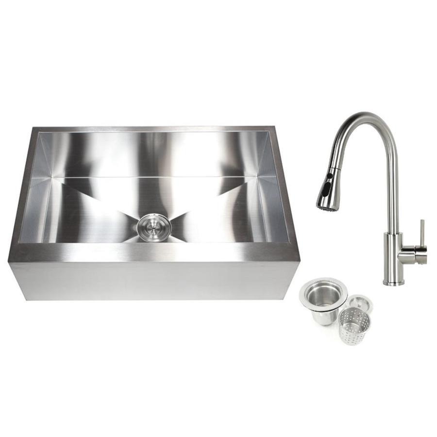 Kingsman Hardware Zero Radius 30in x 21in Stainless Steel Single Bowl