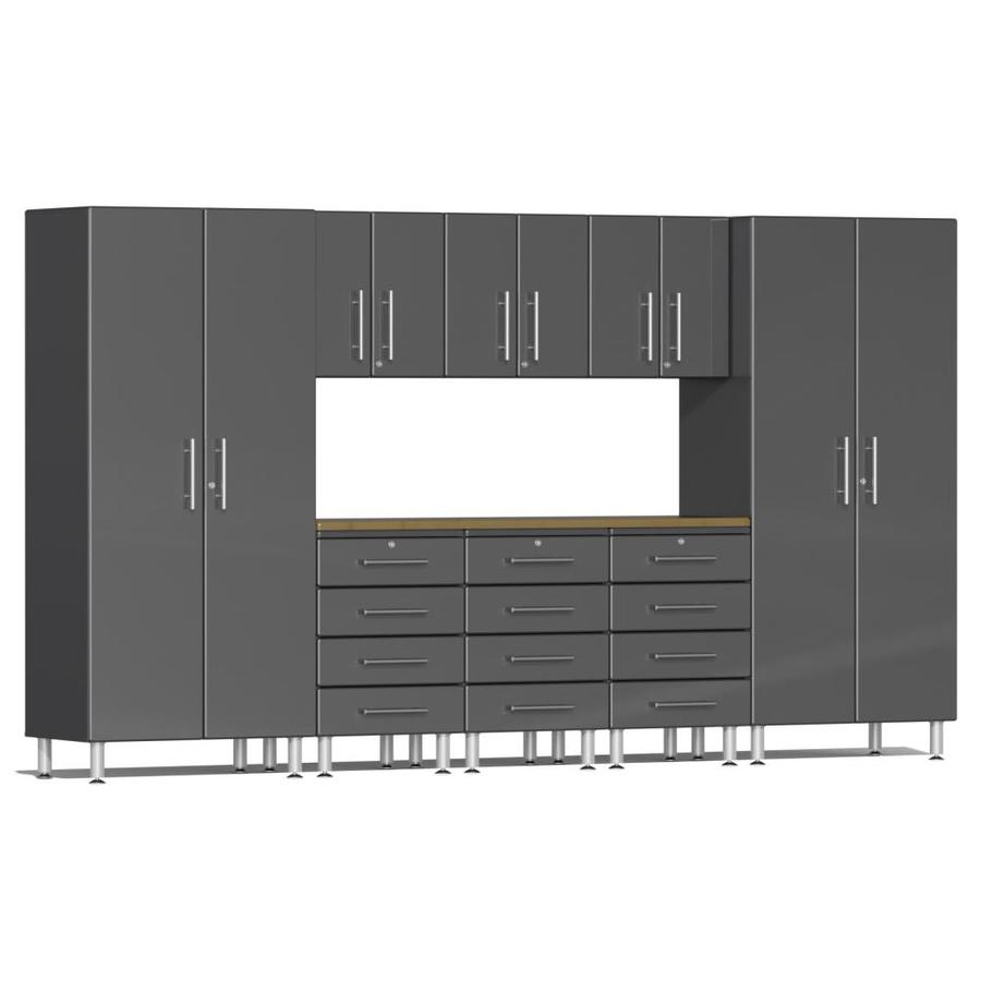 UltiMATE Garage 2 141.8in W x 80in H Gray Metallic Facing Over Gray