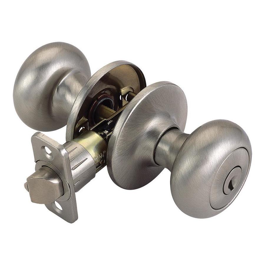 Design House Satin Nickel Keyed Entry Door Knob in the Door Knobs