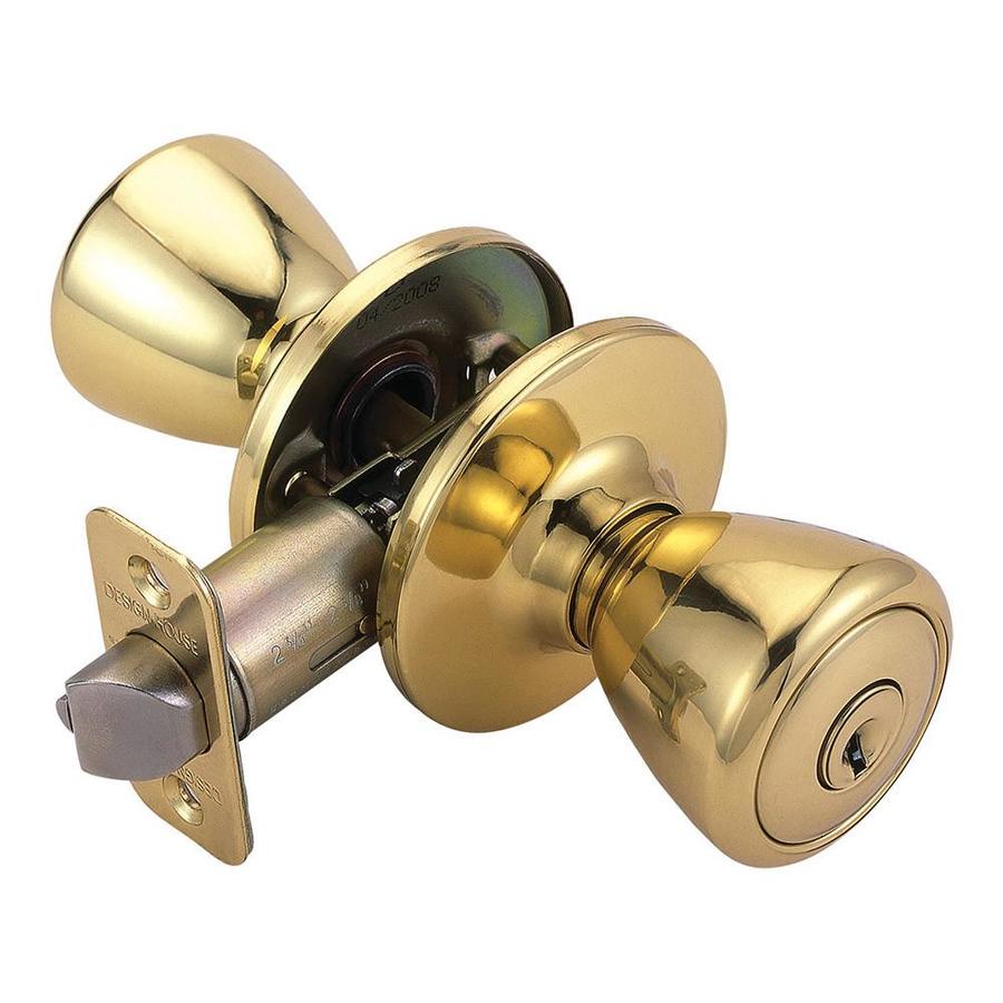 Design House Polished Brass Keyed Entry Door Knob Single Pack at