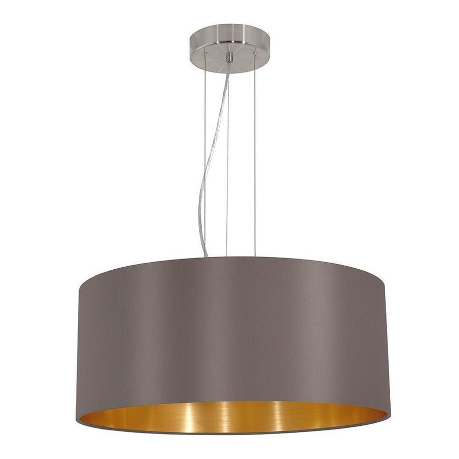 EGLO Maserlo Satin Nickel Modern/Contemporary Drum Pendant Light in the