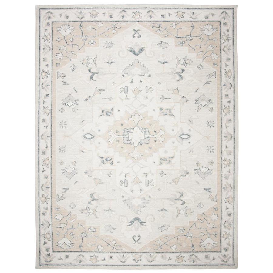 Safavieh MicroLoop Balaque 9 x 12 Beige/Ivory Indoor Floral/Botanical