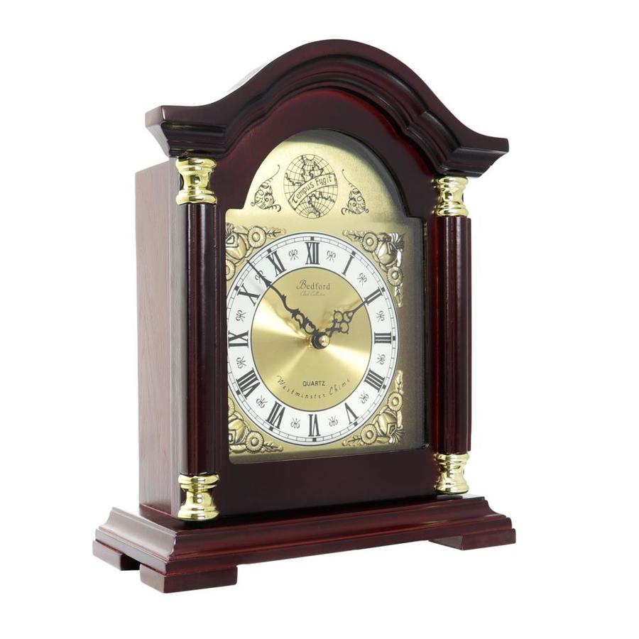 Bedford Clock Collection Analog Square Mantel Clock in the Clocks