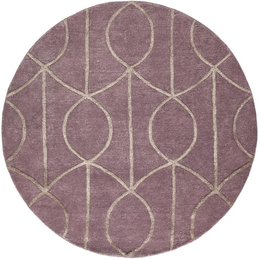 Surya Urban Mauve Round Indoor Abstract MidCentury Modern Handcrafted