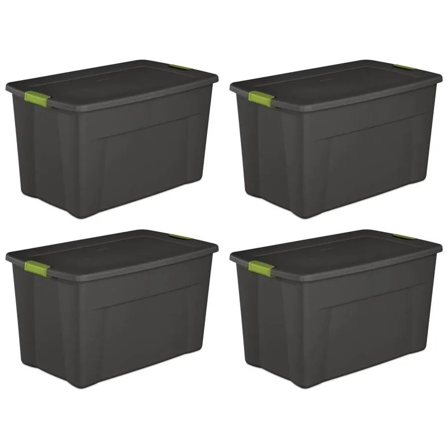 Sterilite Corporation Black Plastic Storage Totes at