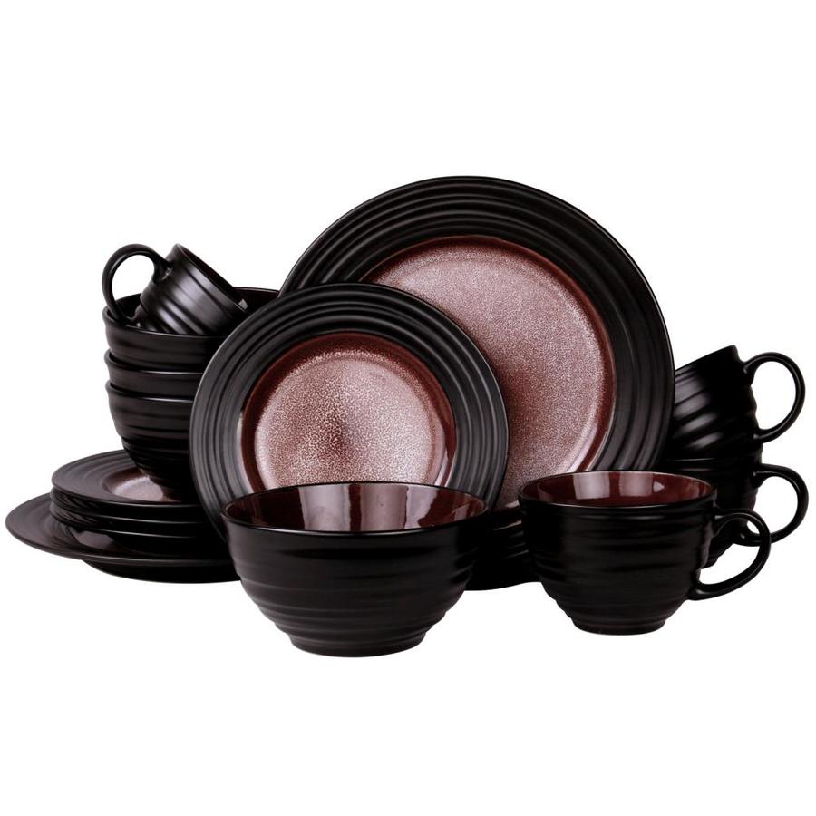 Elama Embossed Stoneware Ocean Dinnerware Set For Everyday Use