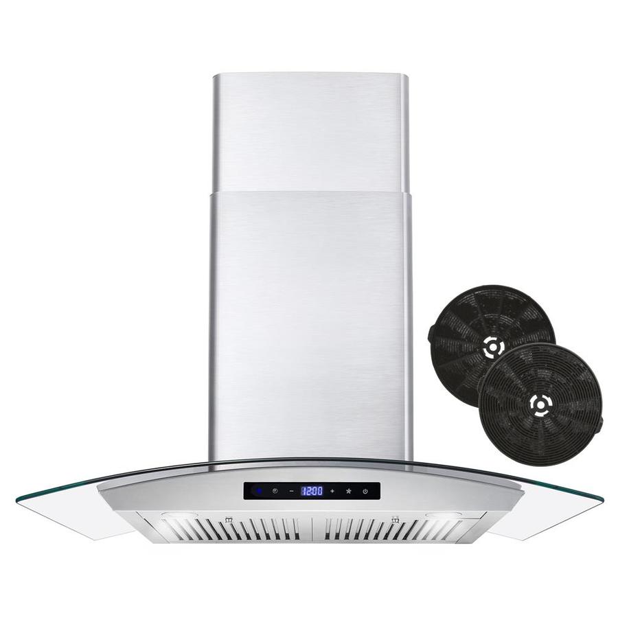 Cosmo Ductless Stainless Steel WallMounted Range Hood 30 Inch