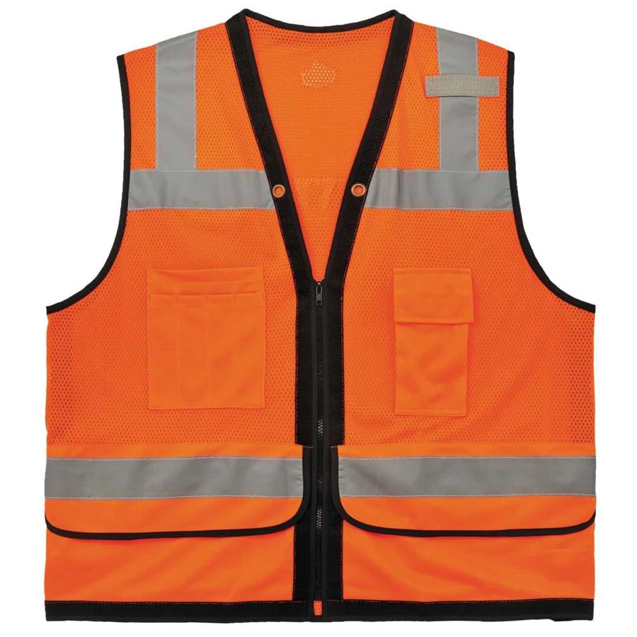 GloWear Small/Medium Orange Polyester High Visibility (ANSI Compliant) Reflective Safety Vest in