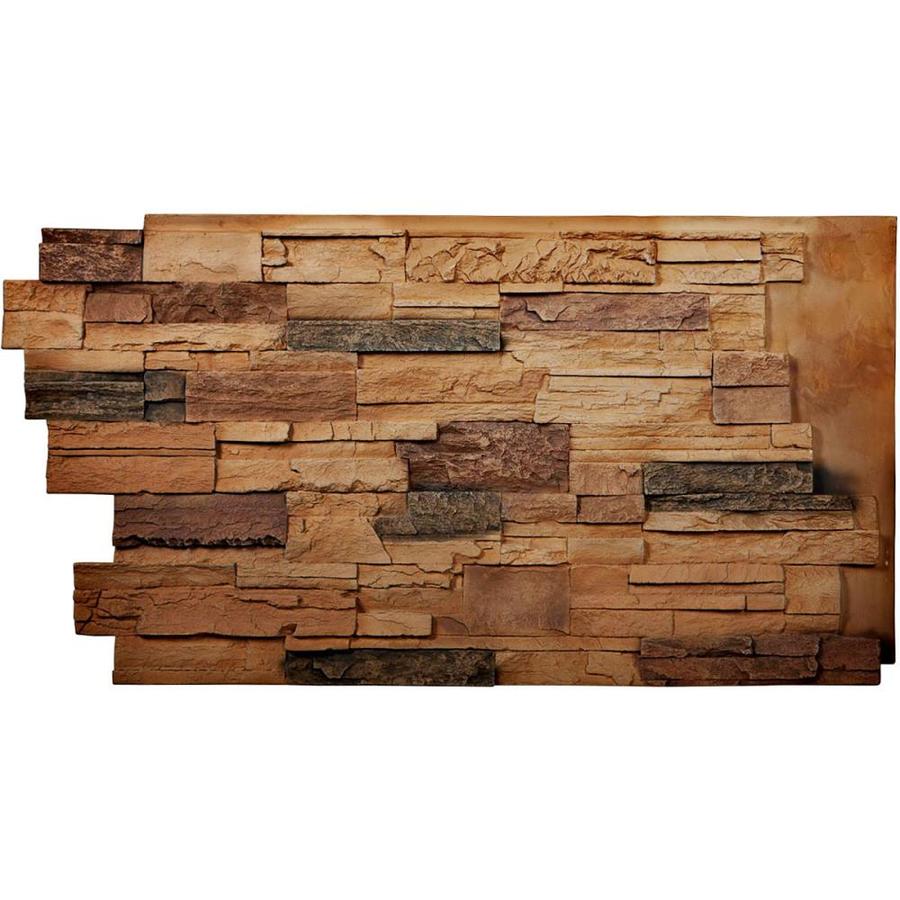 Ekena Millwork Dry Stack Endurathane Faux Stone Siding Panel 8.33sq ft Arizona Gold Faux Stone