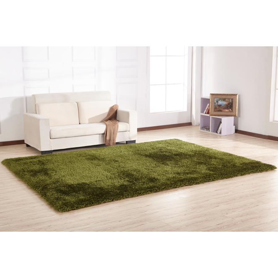 Amazing Rugs 8 x 11 Green Indoor Solid Handcrafted Area Rug in the Rugs
