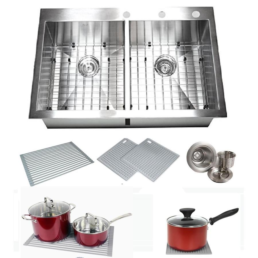 Kingsman Hardware Zero Radius 36in x 22in Stainless Steel Double