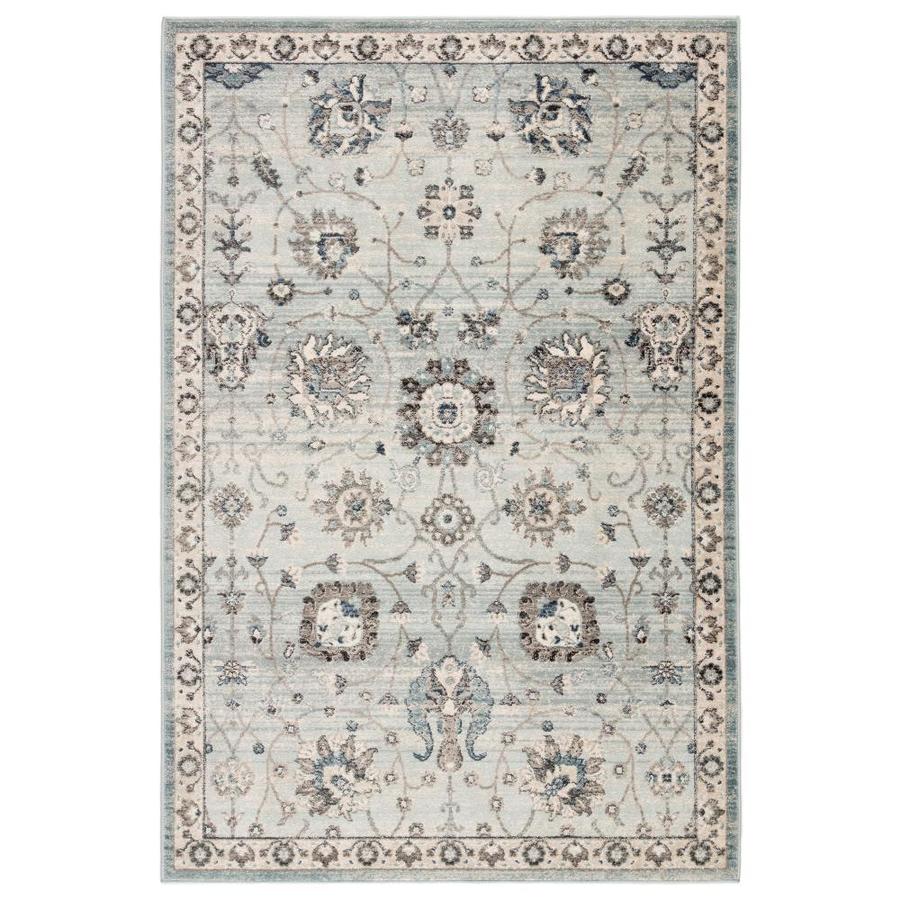 Corrigan 8 x 10 Light Blue/Gray Indoor Floral/Botanical French Country