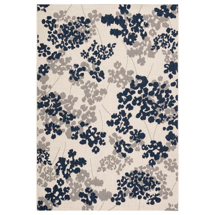 Lowri 5 x 8 Blue/Gray Indoor/Outdoor Floral/Botanical Coastal Area Rug