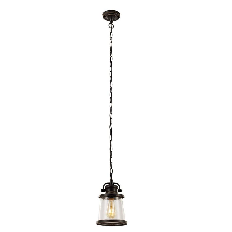 Globe Electric Charlie Oil Rubbed Bronze Rustic Seeded Glass Cylinder