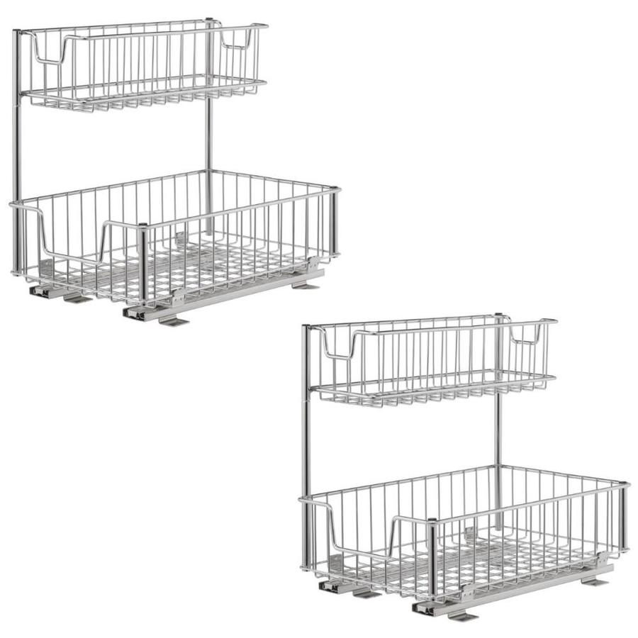 TRINITY Sliding Undersink Organizer in Chrome (2Pack) in the