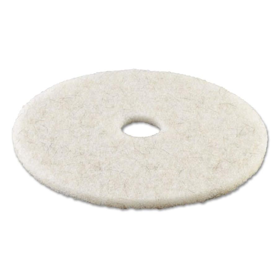 Boardwalk Natural White Burnishing Floor Pads, 20in Diameter, 5/Carton