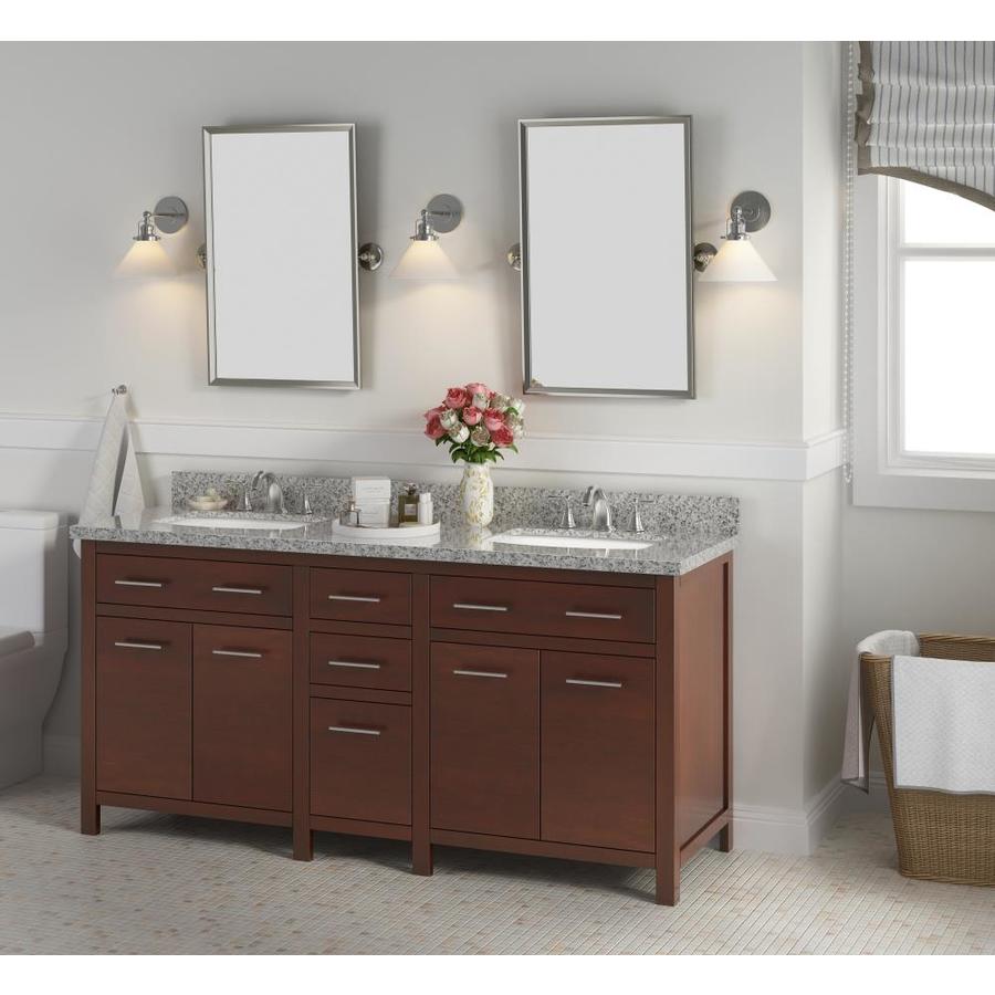 Bianco 72in Brown Double Sink Bathroom Vanity with