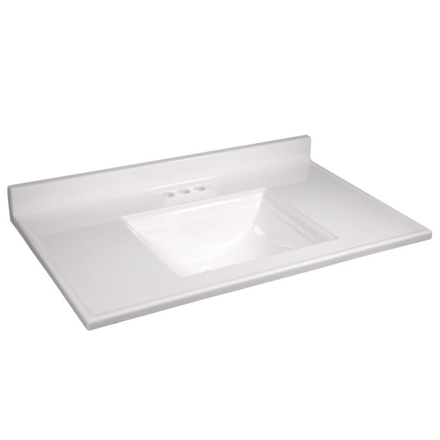 Design House Camilla 37in Solid White Cultured Marble Single Sink