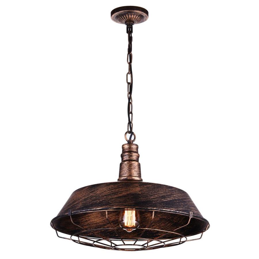 CWI Lighting Antique Copper Rustic Geometric Pendant Light in