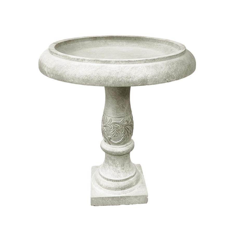 KANTE 2.6in H Weathered Concrete Concrete Complete Birdbath in the