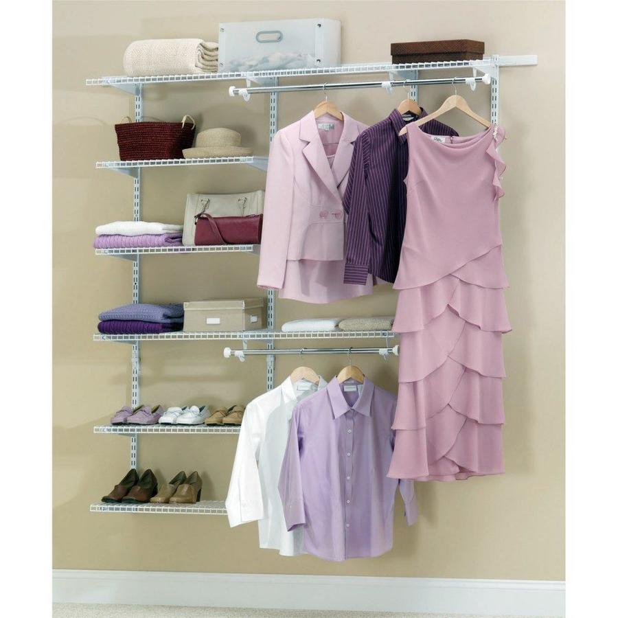 Rubbermaid 3ft to 6ft x 12in White Wire Closet Kit in the Wire