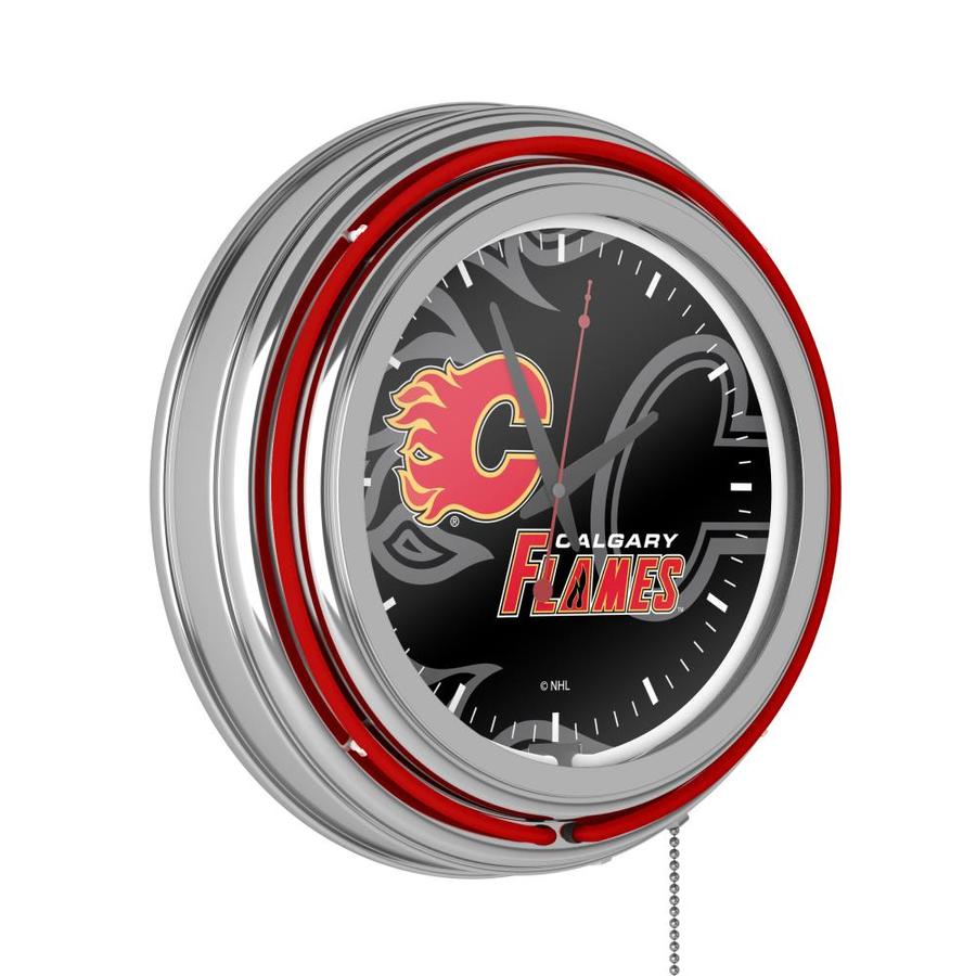 Trademark Gameroom Calgary Flames Clocks Analog Round Wall Clock in the
