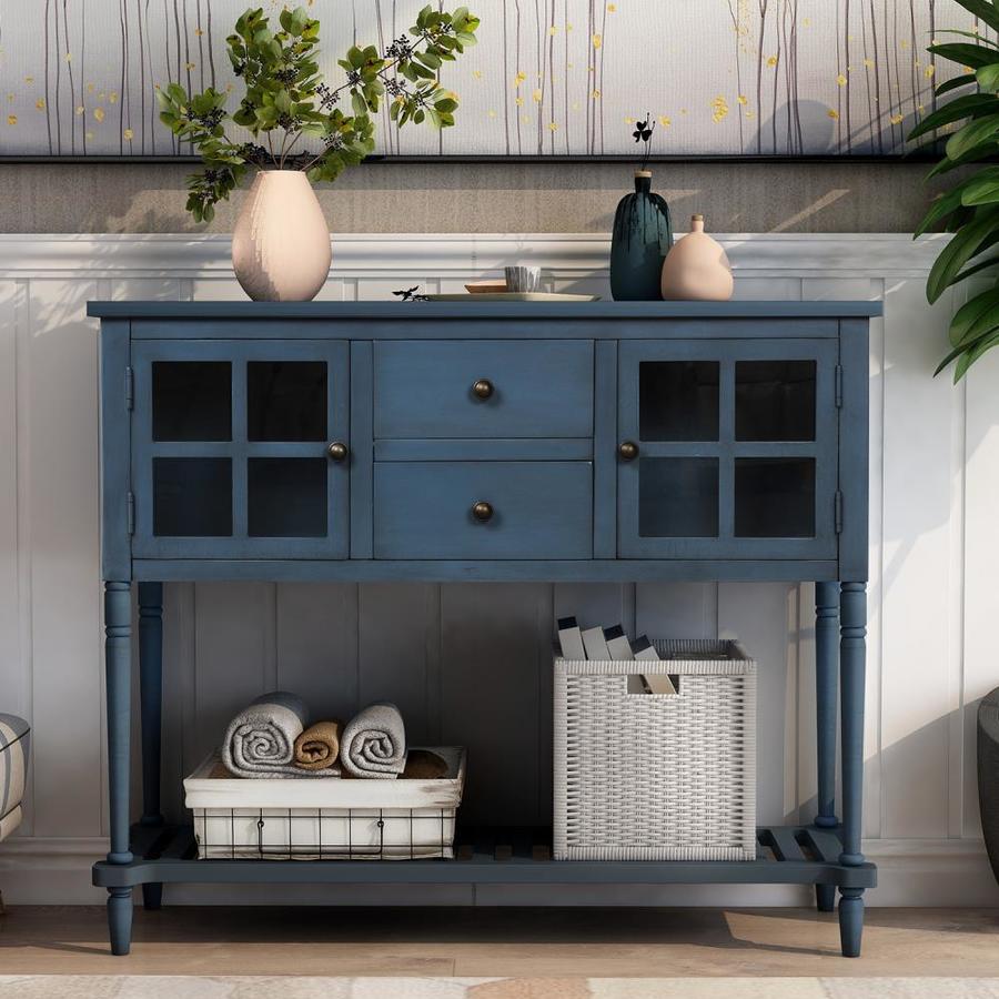 KINWELL Antique Navy Modern Console Table in the Console Tables
