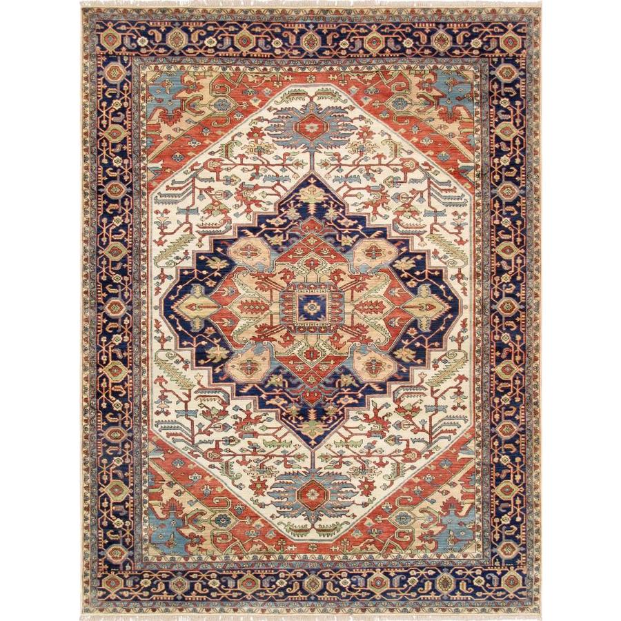 Pasargad Home Serapi 4 x 6 Ivory Indoor Handcrafted Area Rug in the