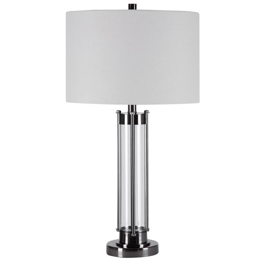 Global Direct 28.5in Dark Nickel Glass Cylinder Table Lamp in the