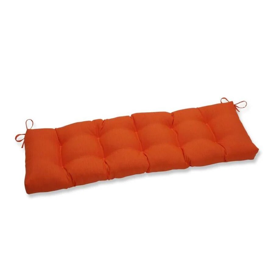 Pillow Perfect Sundeck Orange Orange Patio Bench Cushion in the Patio