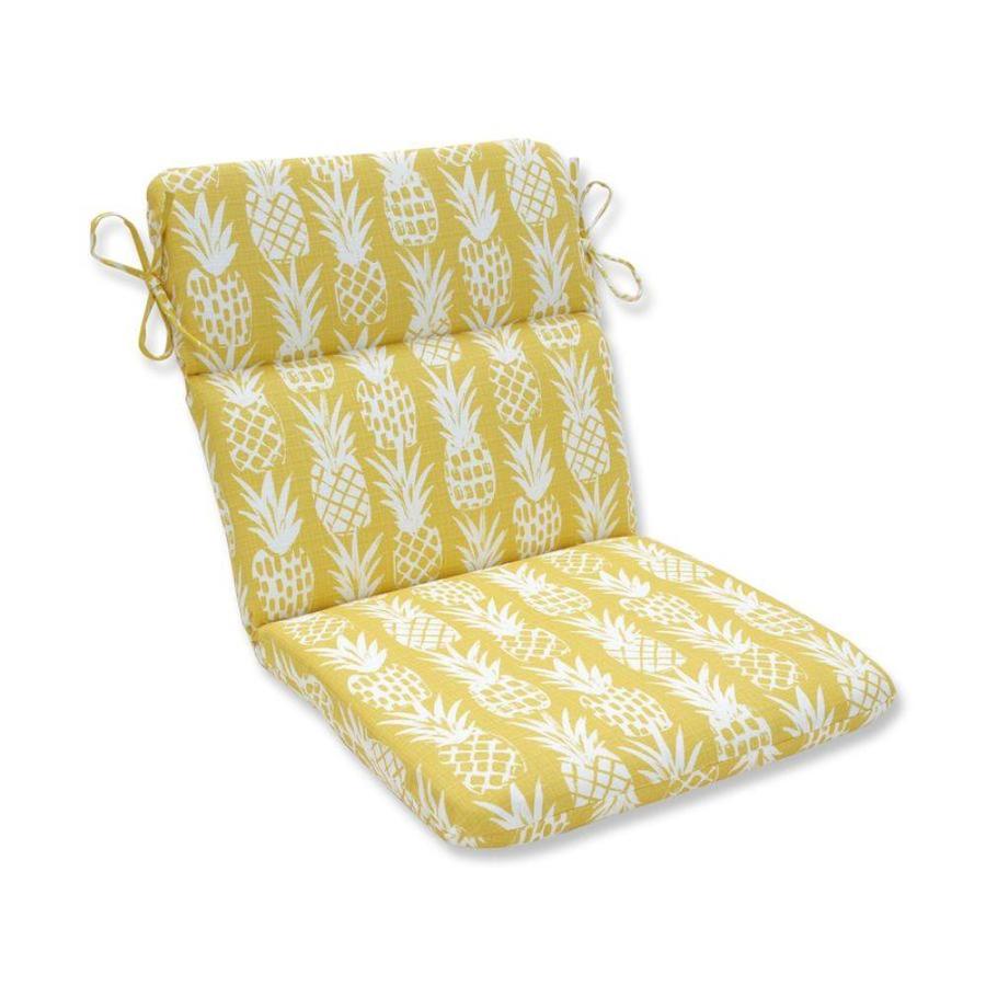 Pillow Perfect Pineapple Pineapple Yellow Patio Chair Cushion in the