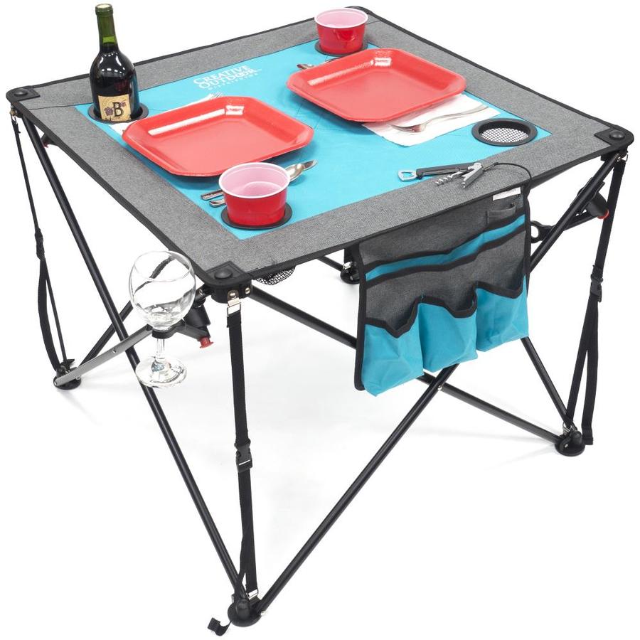 Creative Outdoor Teal/Gray Folding Camping Chair in the Beach & Camping