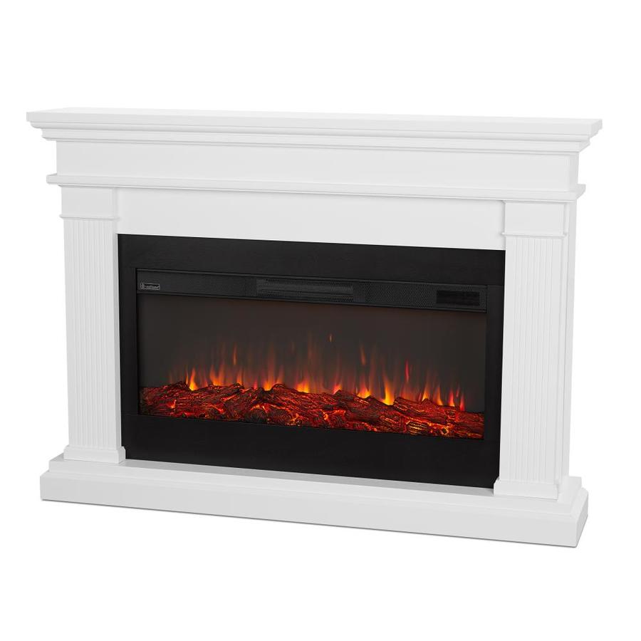 Real Flame Beau 59 In. Electric Fireplace in White in the Electric
