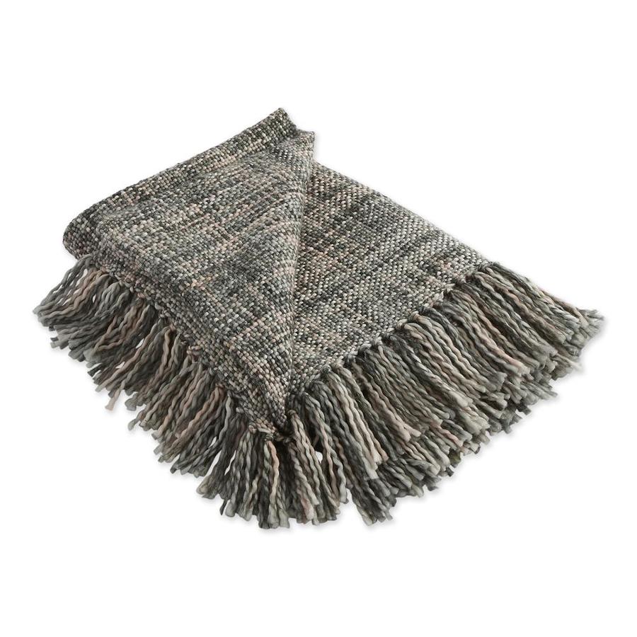 DII Variegated Gray Polyester Throw in the Blankets & Throws department