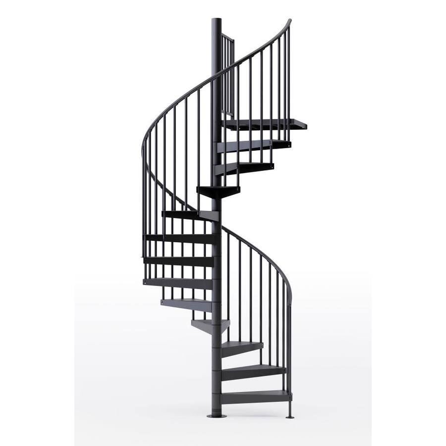 Mylen Stairs Condor 60in x 14.92ft 1 Platform Rails Black Spiral