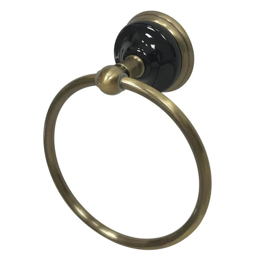 Kingston Brass Water Onyx Antique Brass Wall Mount Towel Ring in the