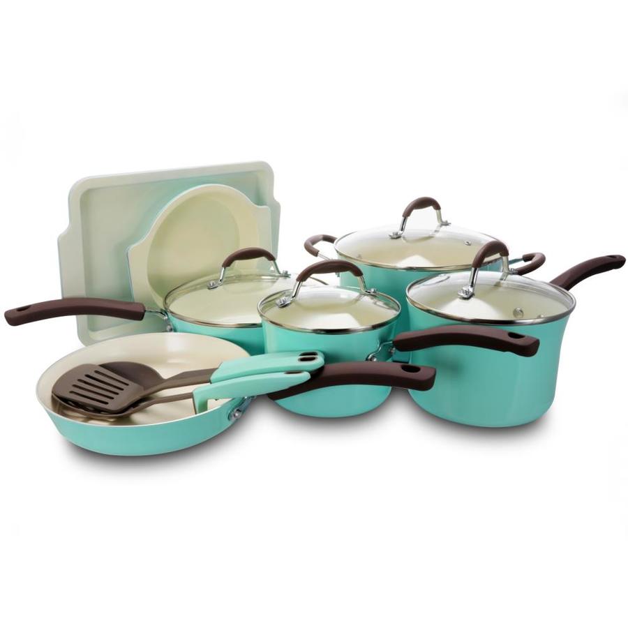 Oster Oster Carrick 15 Piece Aluminum Cookware Combo Kitchen Set in