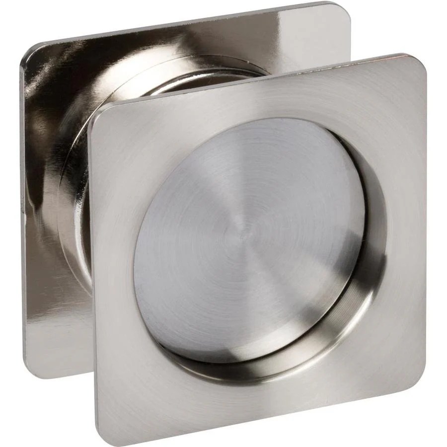 Delaney Hardware Contemporary Passage Square Pocket Lock Satin Nickel in the Pocket Door Pulls